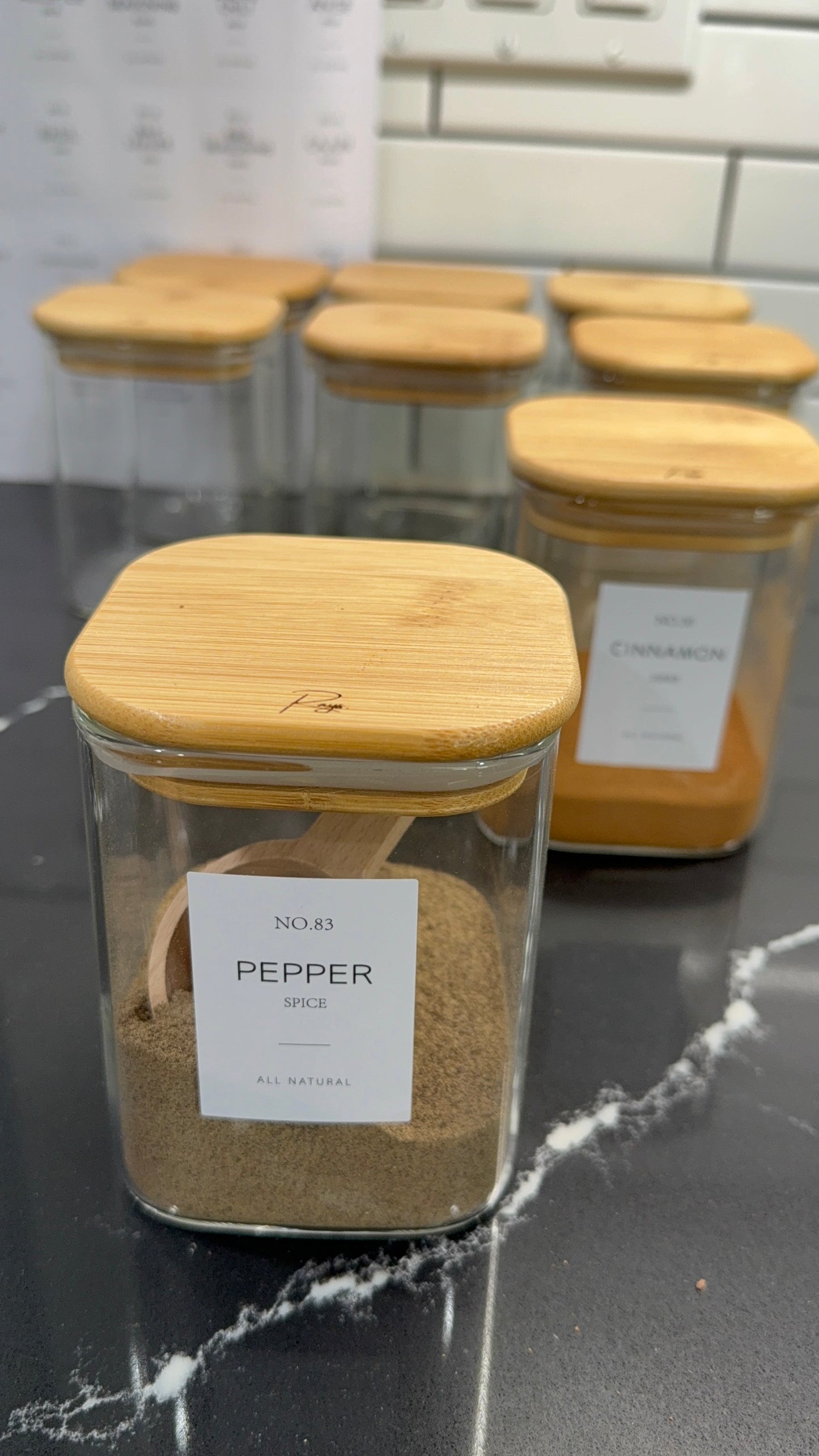 Spice Jars - 8Pcs (Includes labels)