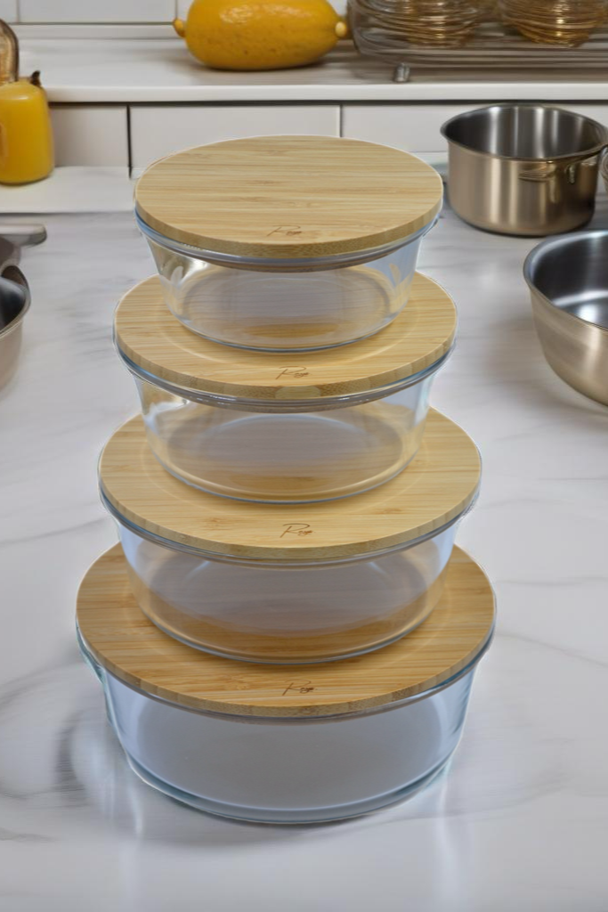 Round Glass Food Containers - 4Pc